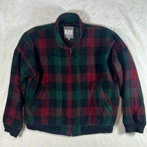 Varsity Catalina Wool Collection Coat Size 44 Made in USA Buffalo Check Plaid